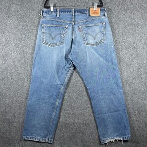 VTG Levis 501xx Jean Mid Blue Denim Straight Leg Button Fly 90s Size 40x32 *READ